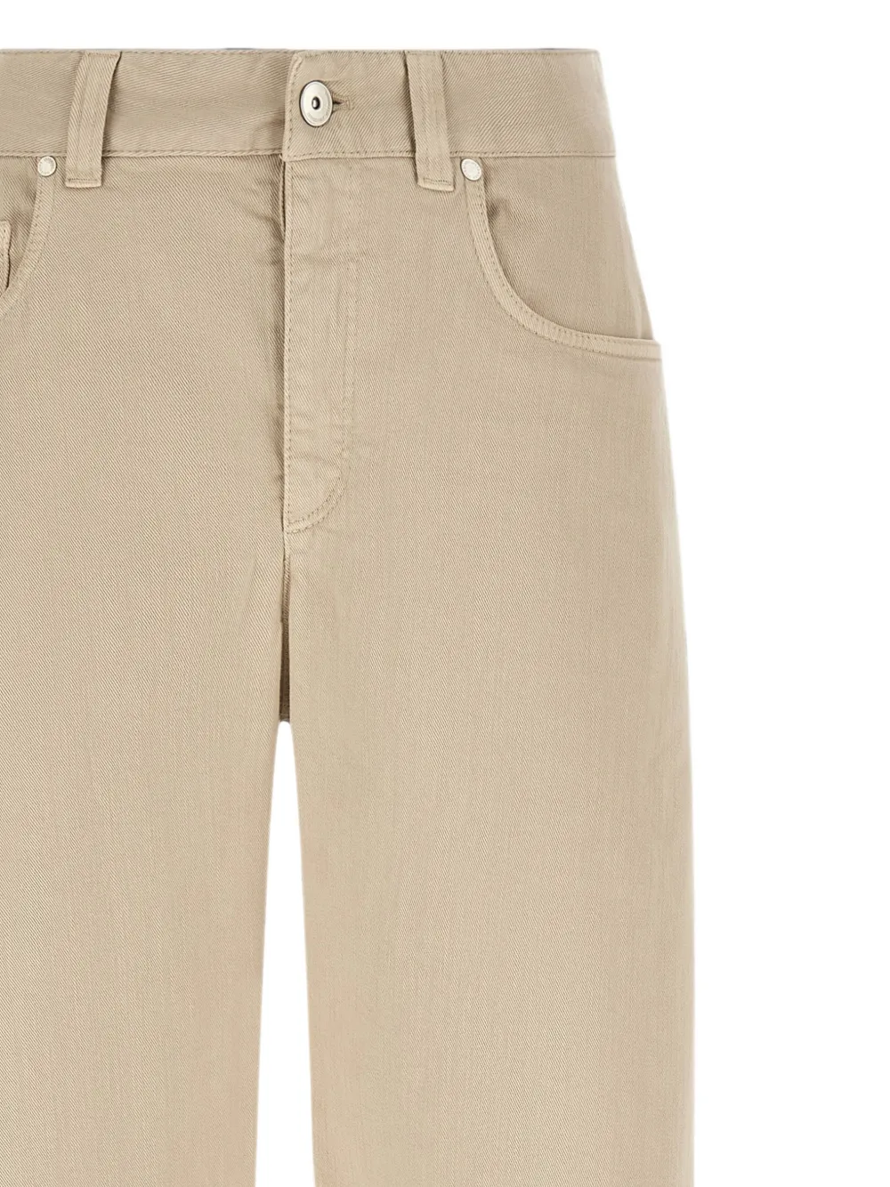 Brunello Cucinelli wide-leg garment-dyed trousers Beige
