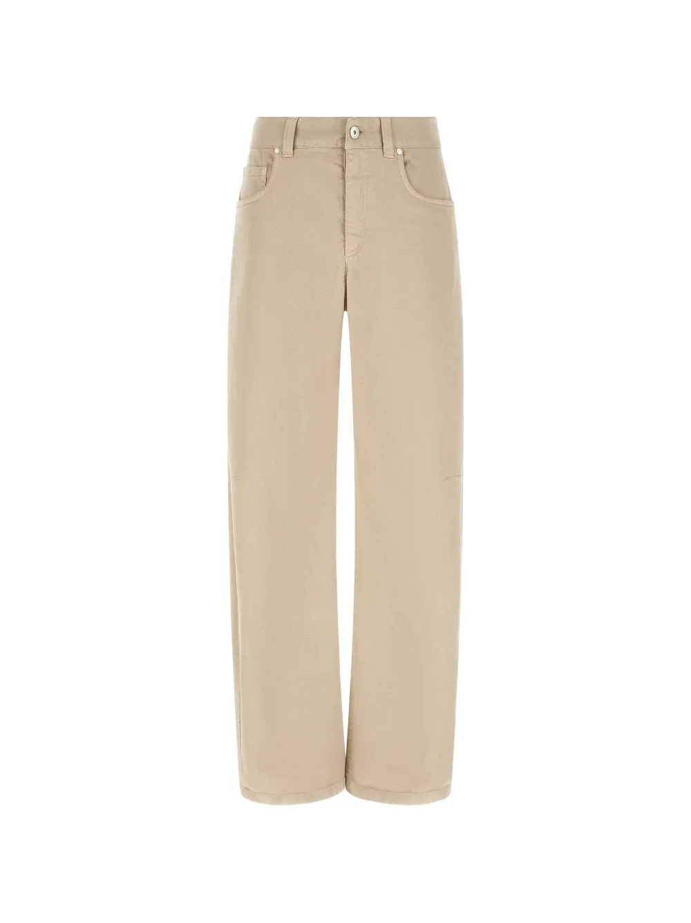 Brunello Cucinelli wide-leg garment-dyed trousers Beige