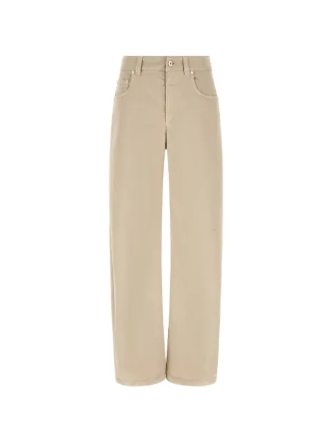 Brunello Cucinelli wide-leg garment-dyed trousers