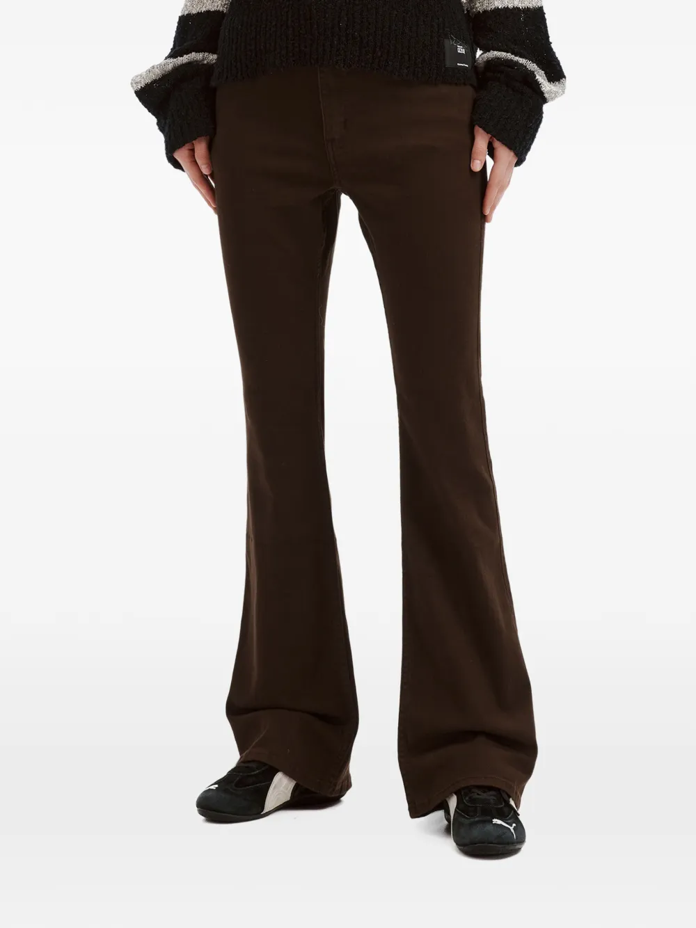 izzue Flared broek Bruin