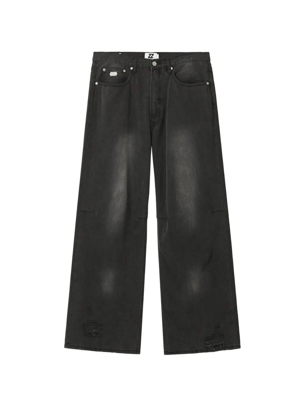 izzue distressed wide-leg jeans - Nero