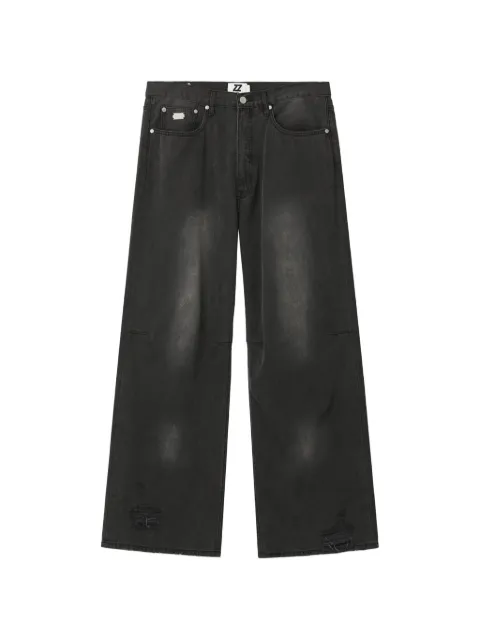 izzue distressed wide-leg jeans