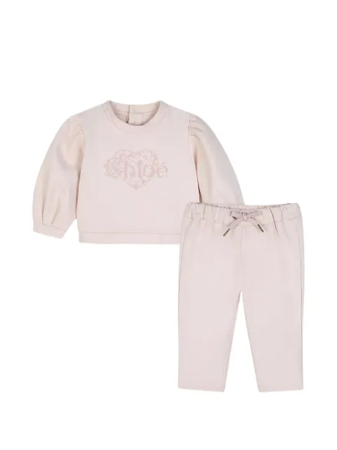 Chloé Kids logo-print cotton tracksuit