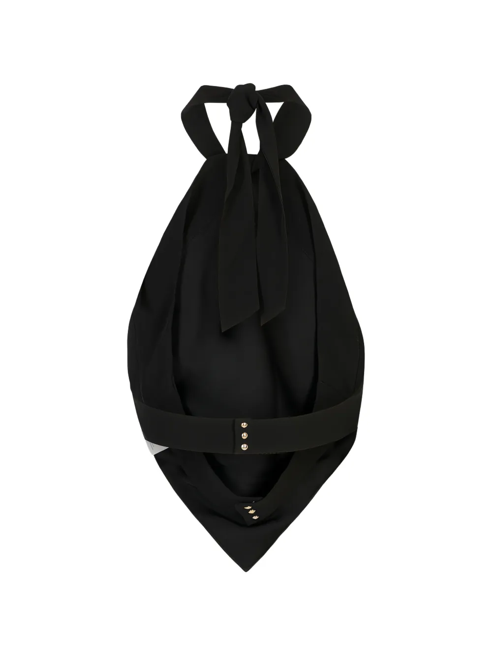 Rabanne Top met halternek en zakdoek afwerking Zwart
