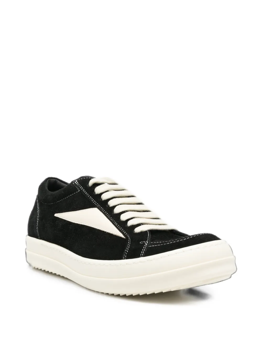 Rick Owens contrast-patchwork sneakers Zwart