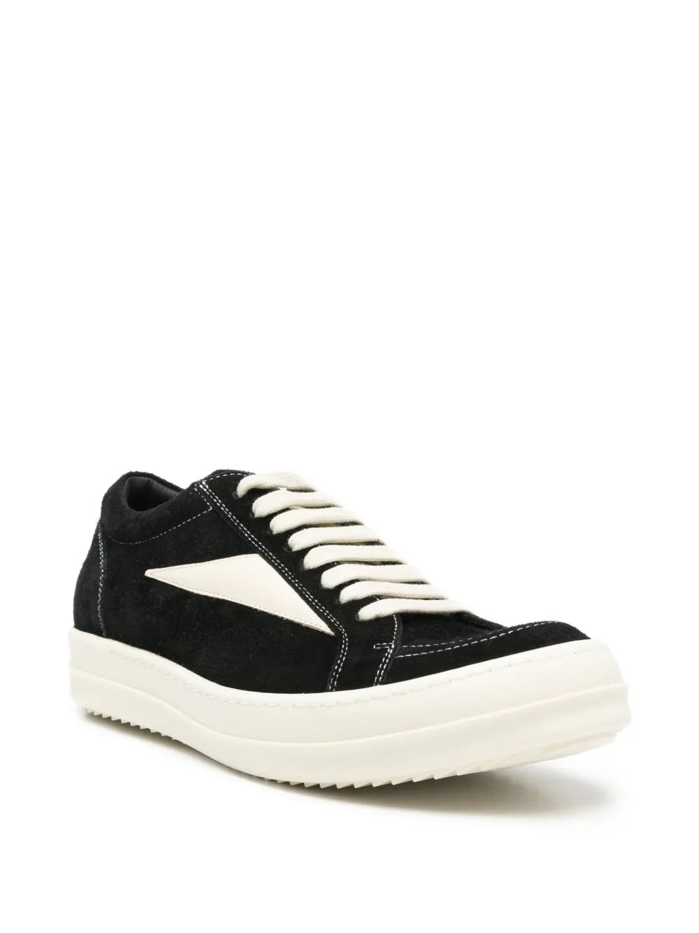 Rick Owens Contrast-patchwork Sneakers in Black, view 2