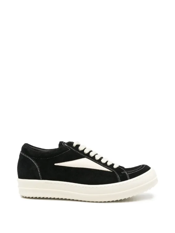 Rick Owens Contrast-patchwork Sneakers in Black