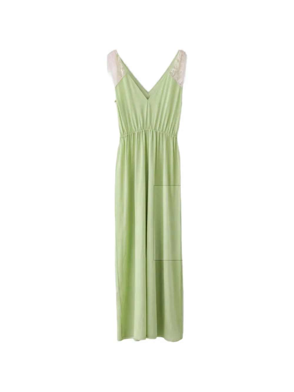 Kristina Ti Guenda lace-trim V-neck maxi dress