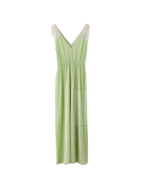 Kristina Ti Guenda lace-trim V-neck maxi dress