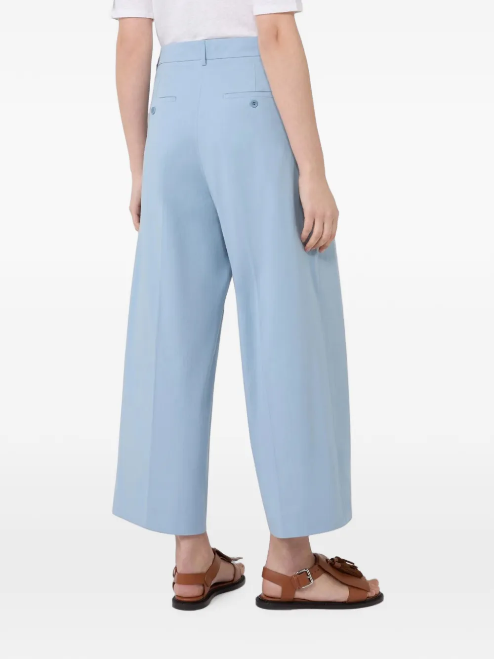 Weekend Max Mara Plooibroek met wijde pijpen Blauw