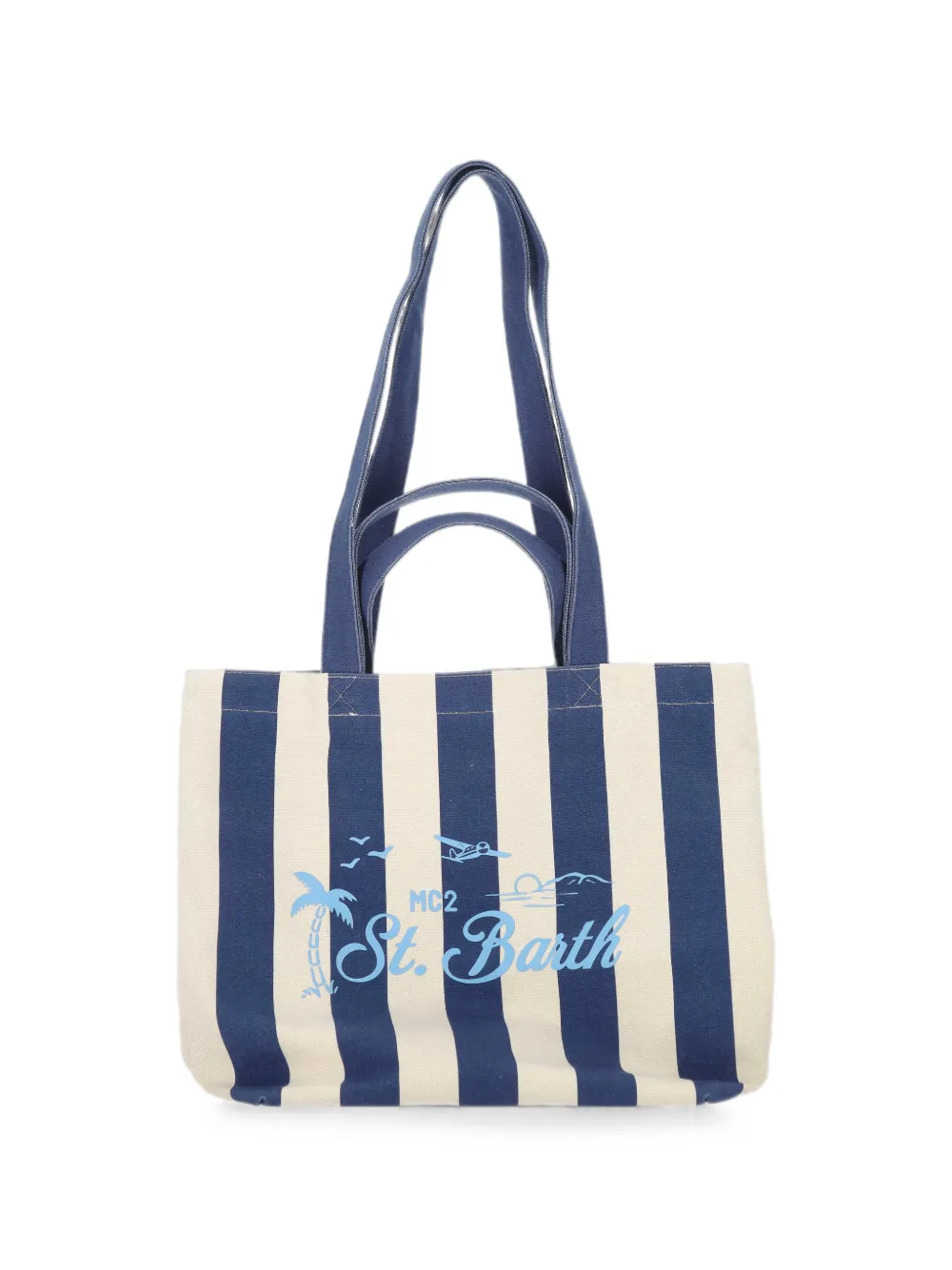 MC2 Saint Barth Shopper met logoprint Blauw