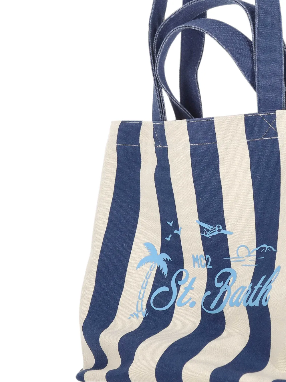 MC2 Saint Barth Shopper met logoprint Blauw