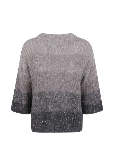 D.Exterior sequin-embellished sweater