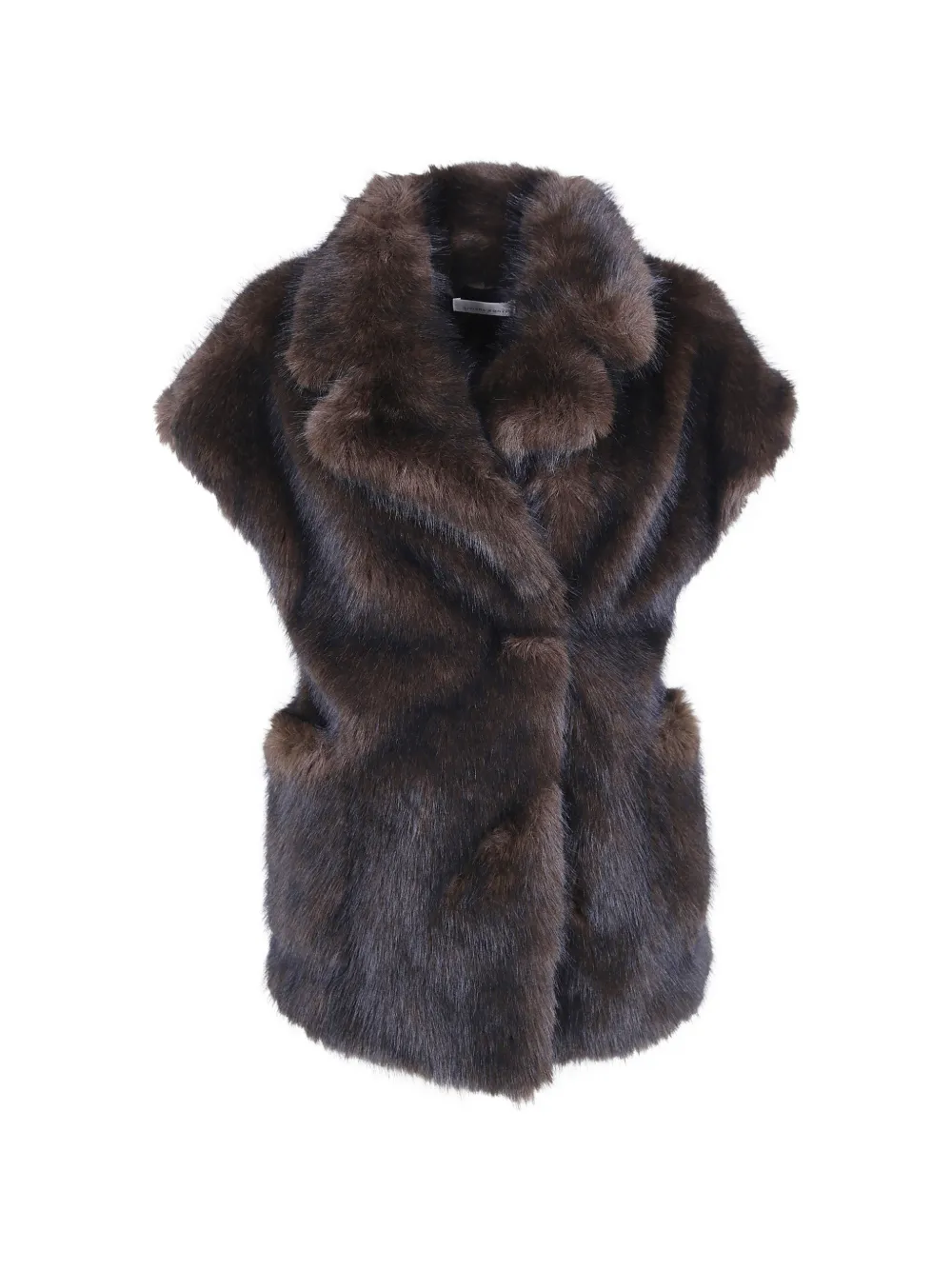 Liviana Conti faux-fur notch-lapel waistcoat - Braun