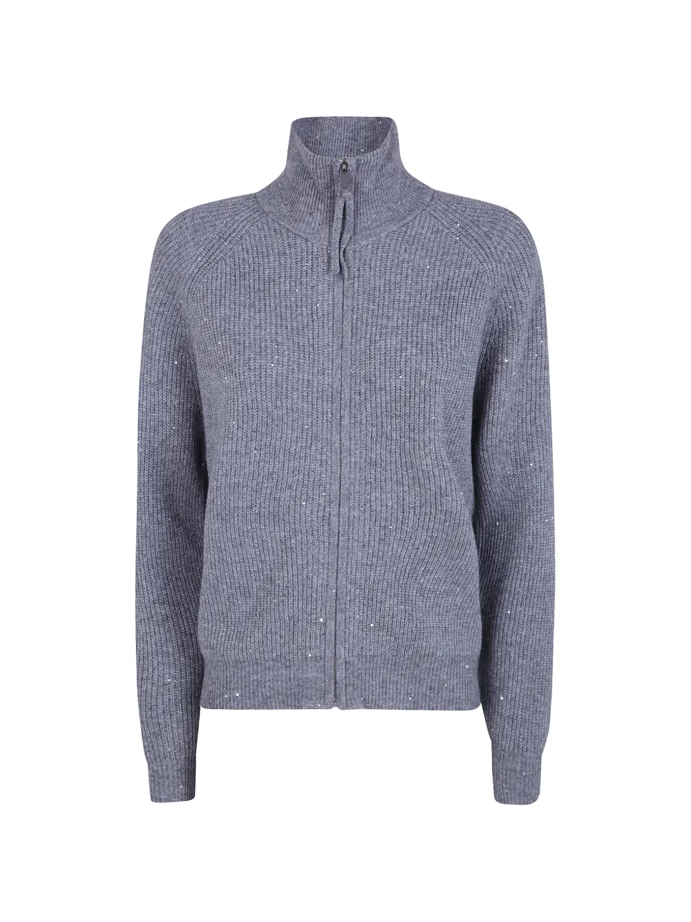 Seventy Cardigan a coste con paillettes - Grigio