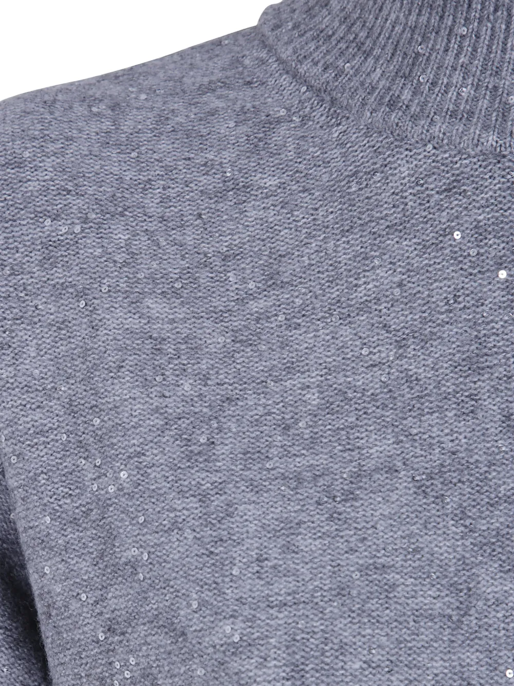 Seventy Sweater met hoge hals en pailletten Grijs