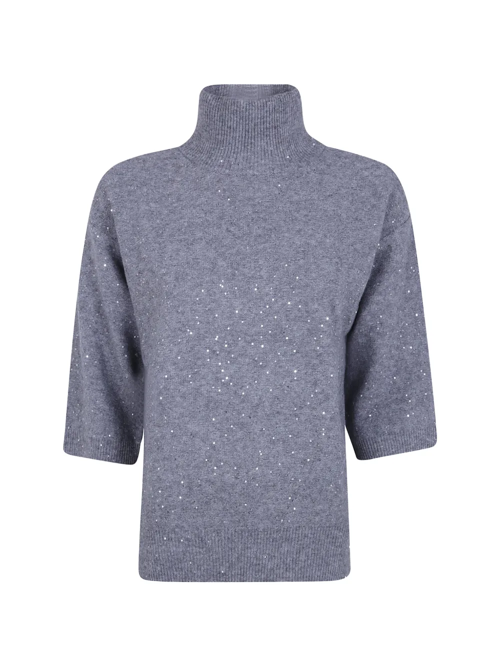 Seventy sequin-embellished high-neck sweater - Grigio