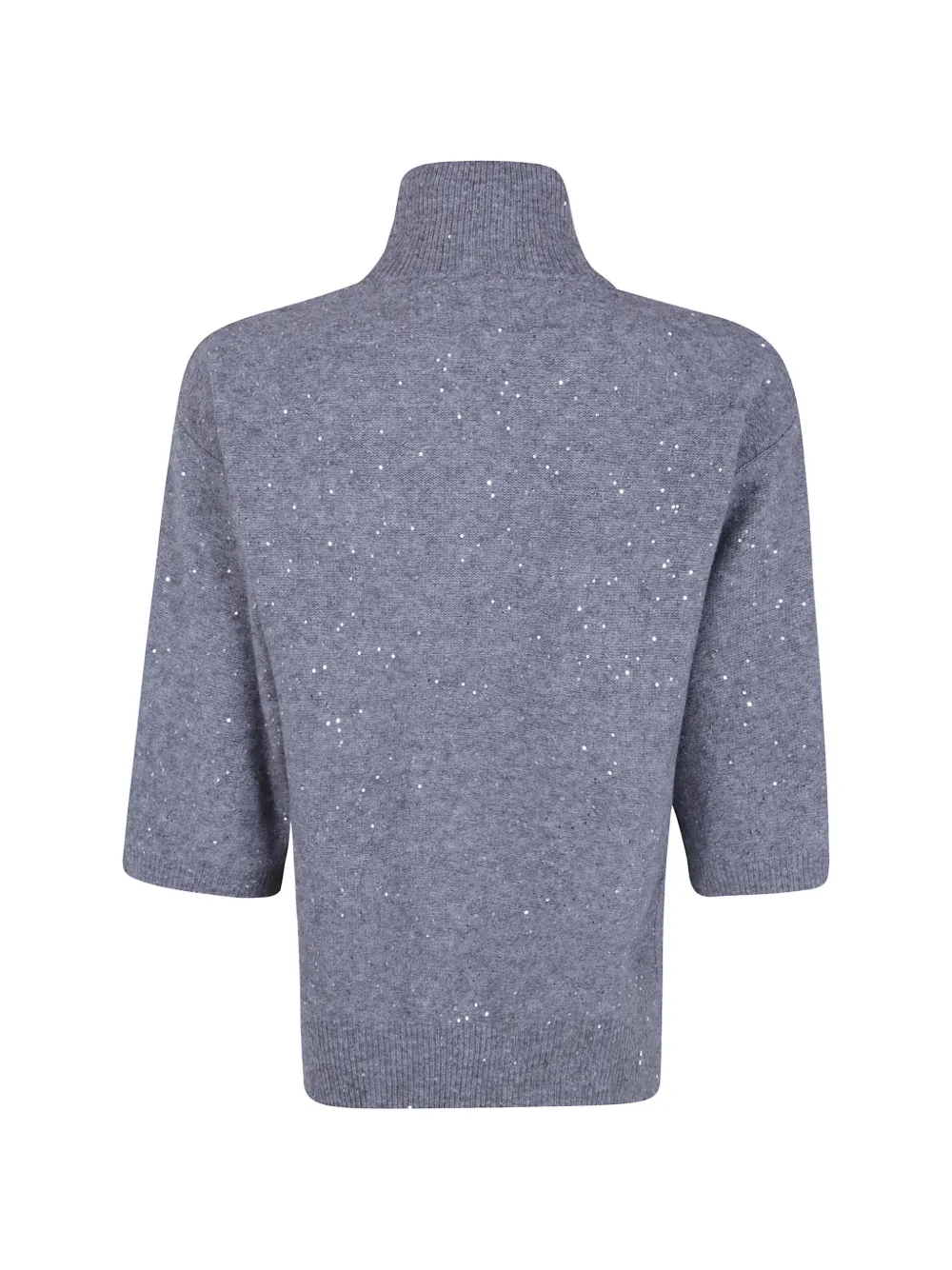 Seventy Sweater met hoge hals en pailletten Grijs