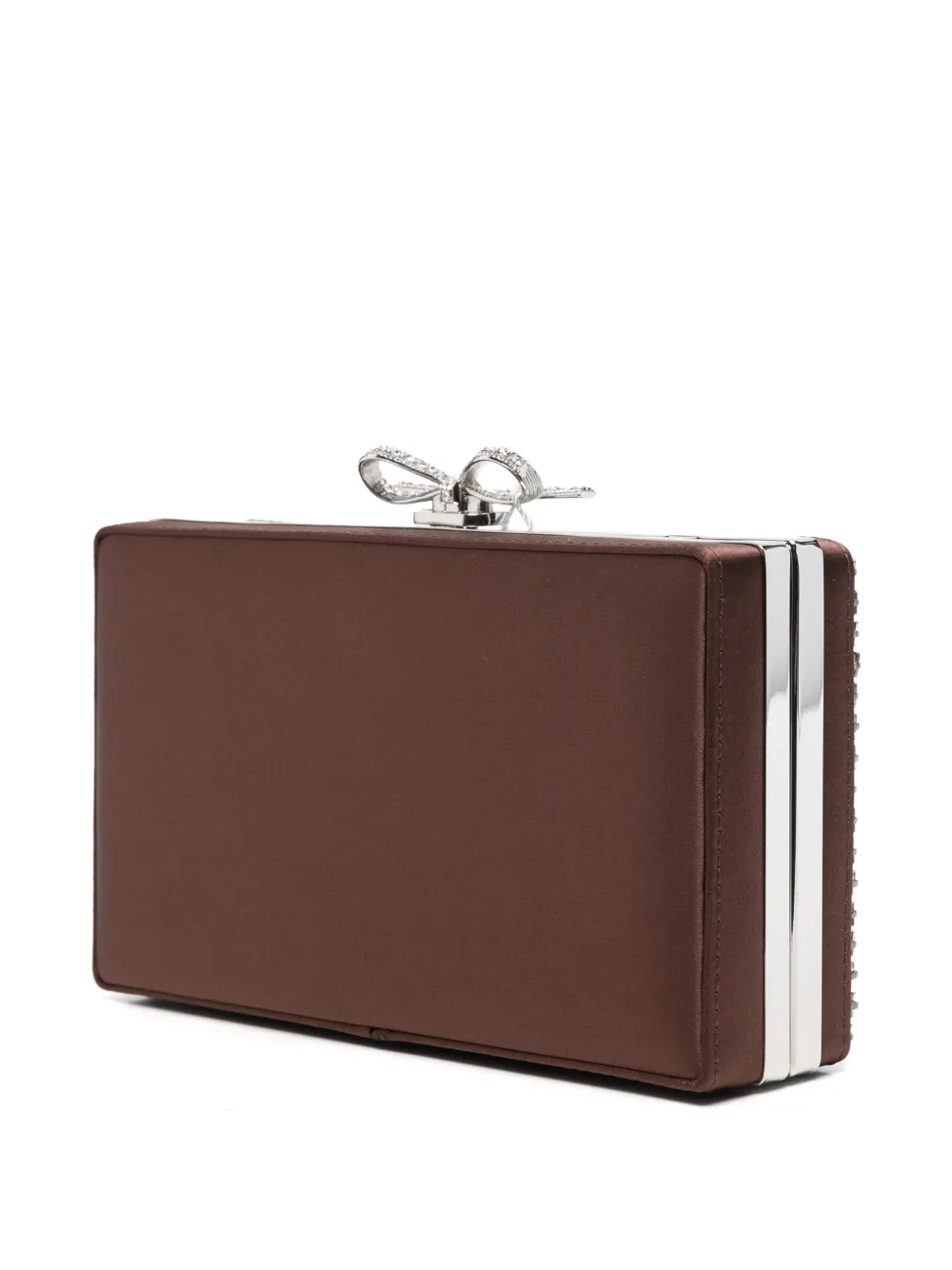 Self-Portrait Mailclutch verfraaid met kristallen en striksluiting Bruin