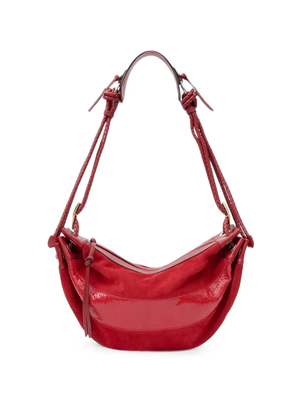 ISABEL MARANT Maia braided shoulder bag - Rosso