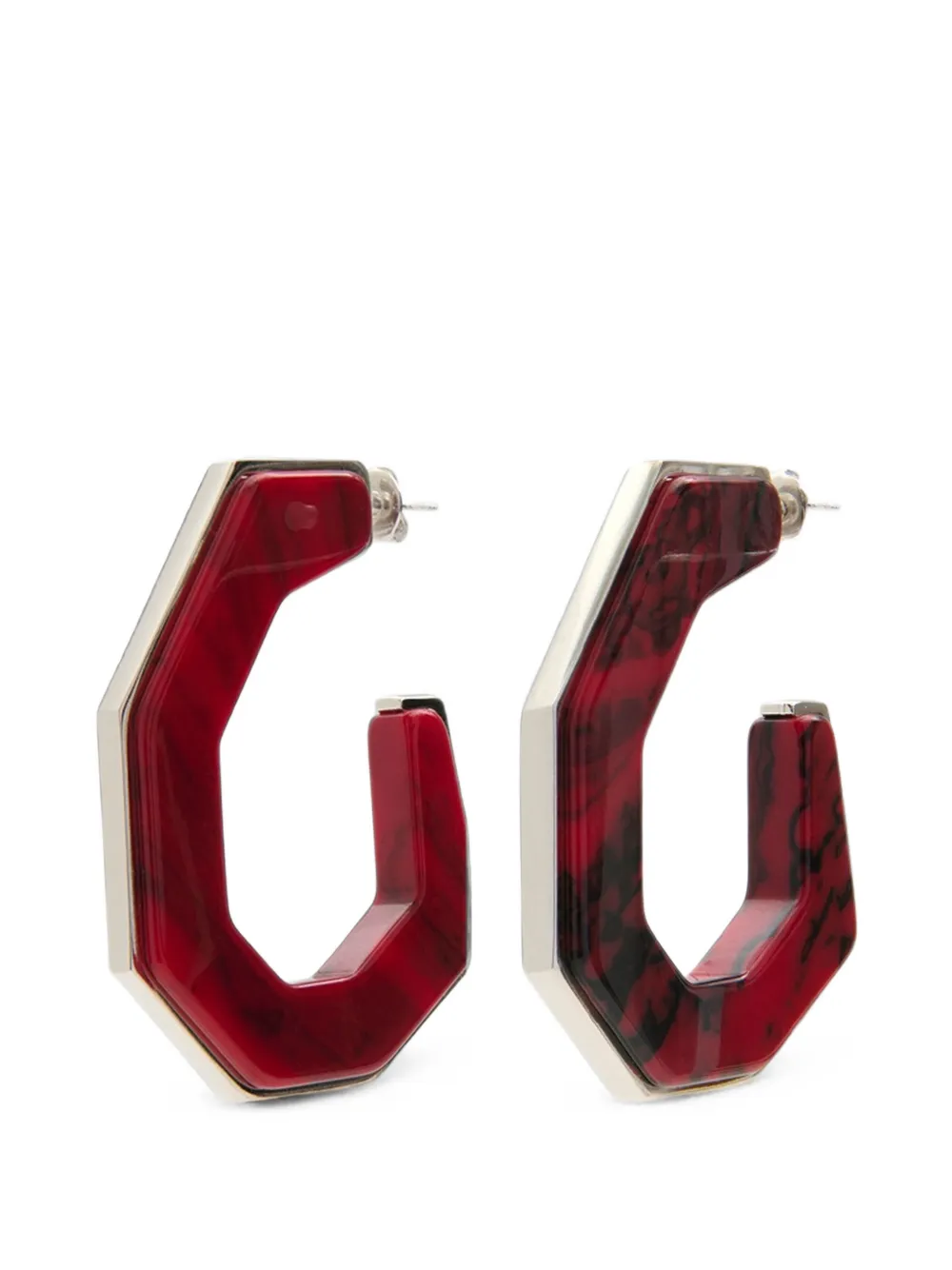ISABEL MARANT Liu marble-effect hoop earrings