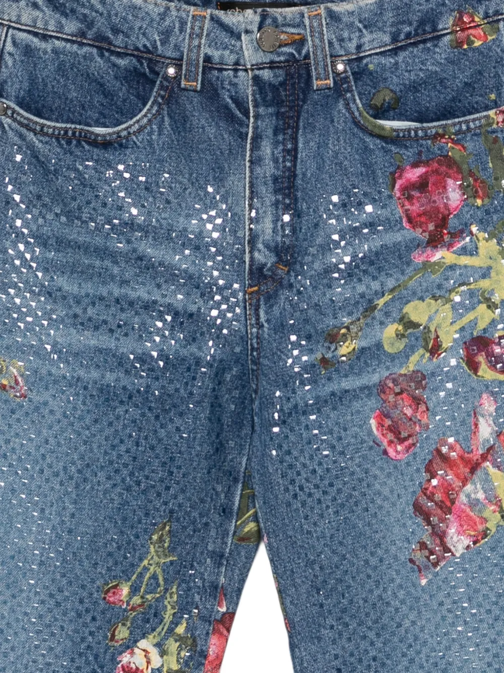 Roberto Cavalli Vintage 2000s フローラル ジーンズ | ブルー