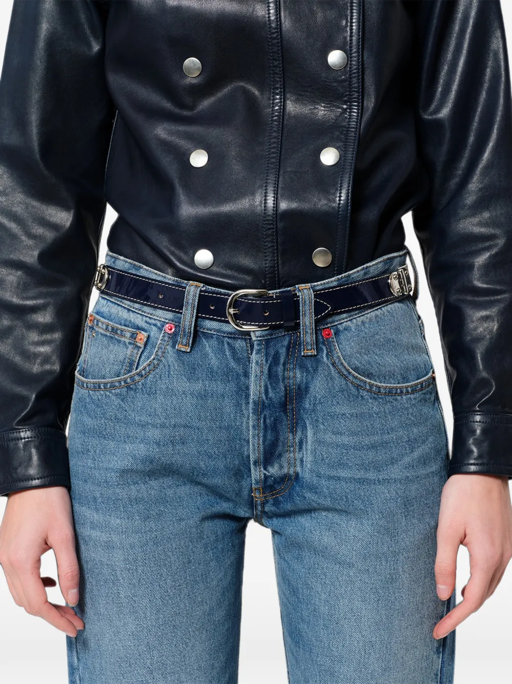 ISABEL MARANT Leren riem Blauw