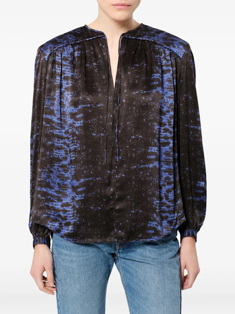 ISABEL MARANT Laraya silk top Zwart