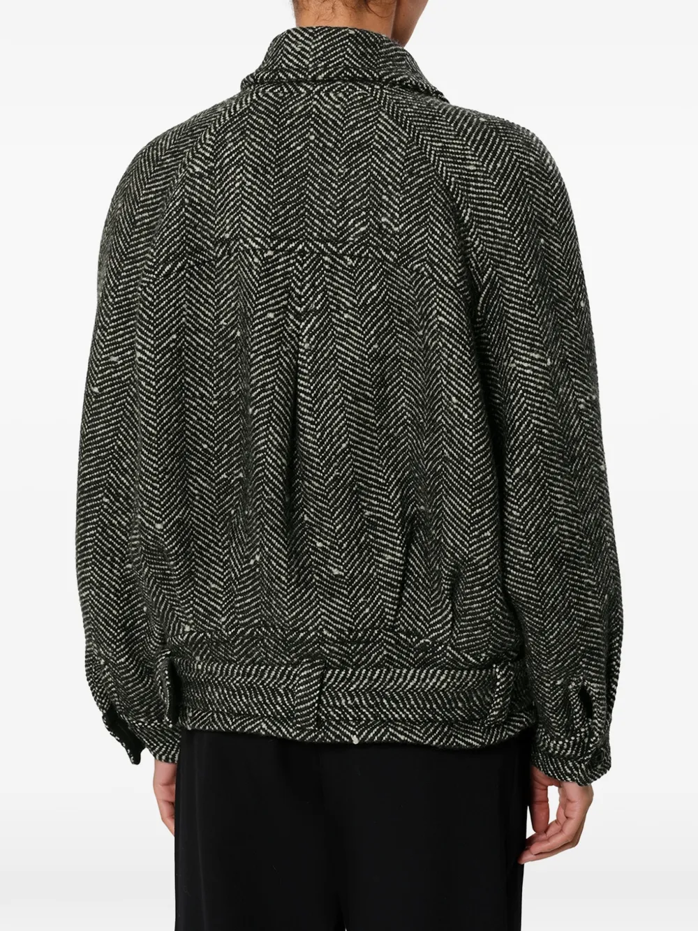 ISABEL MARANT Elvane chevron wool jacket Zwart