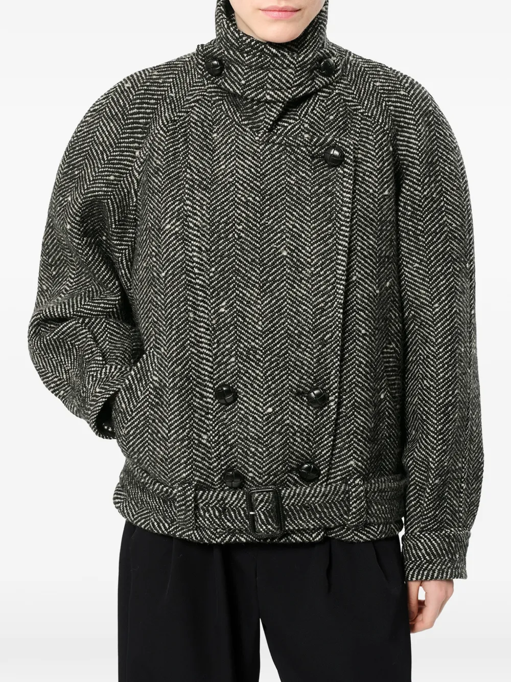ISABEL MARANT Elvane chevron wool jacket Zwart