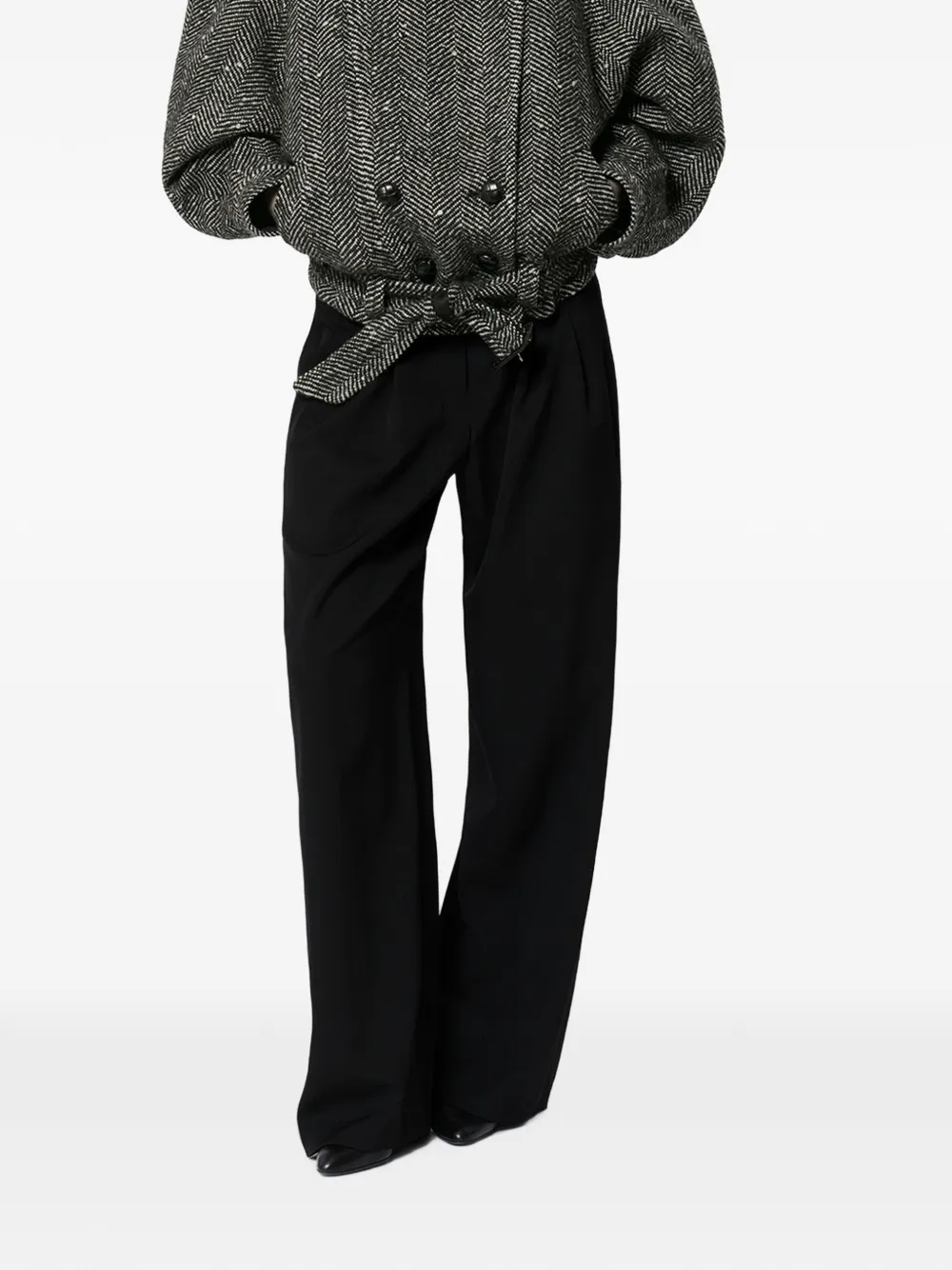 ISABEL MARANT Elvane chevron wool jacket Zwart