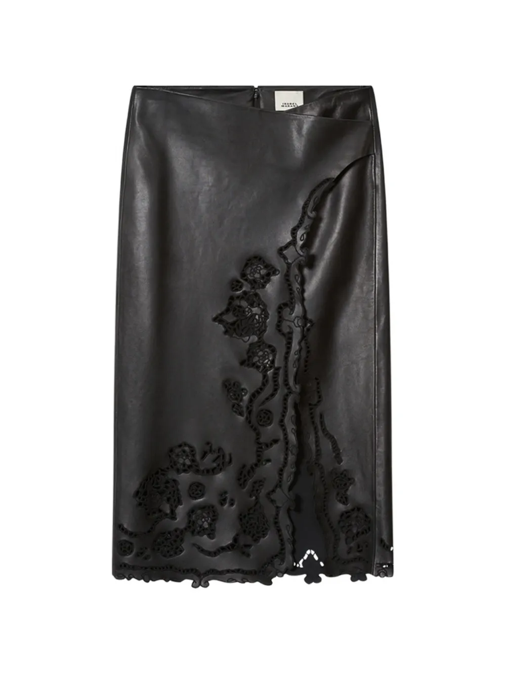 ISABEL MARANT Fulsa cut-out leather midi skirt - Nero
