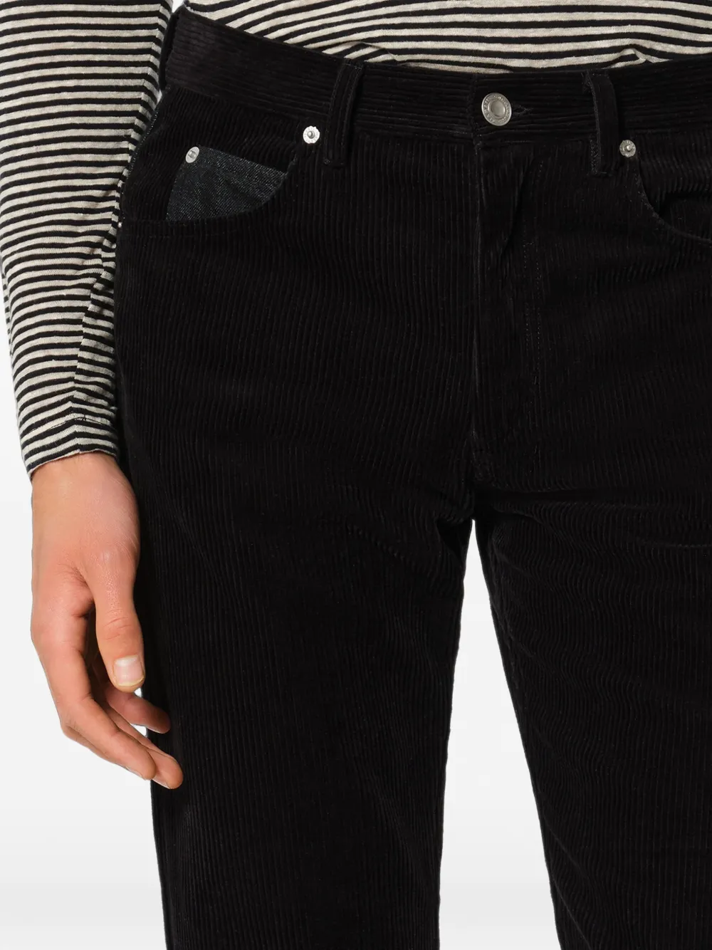 MARANT Jude broek met ribfluwelen vlakken Zwart