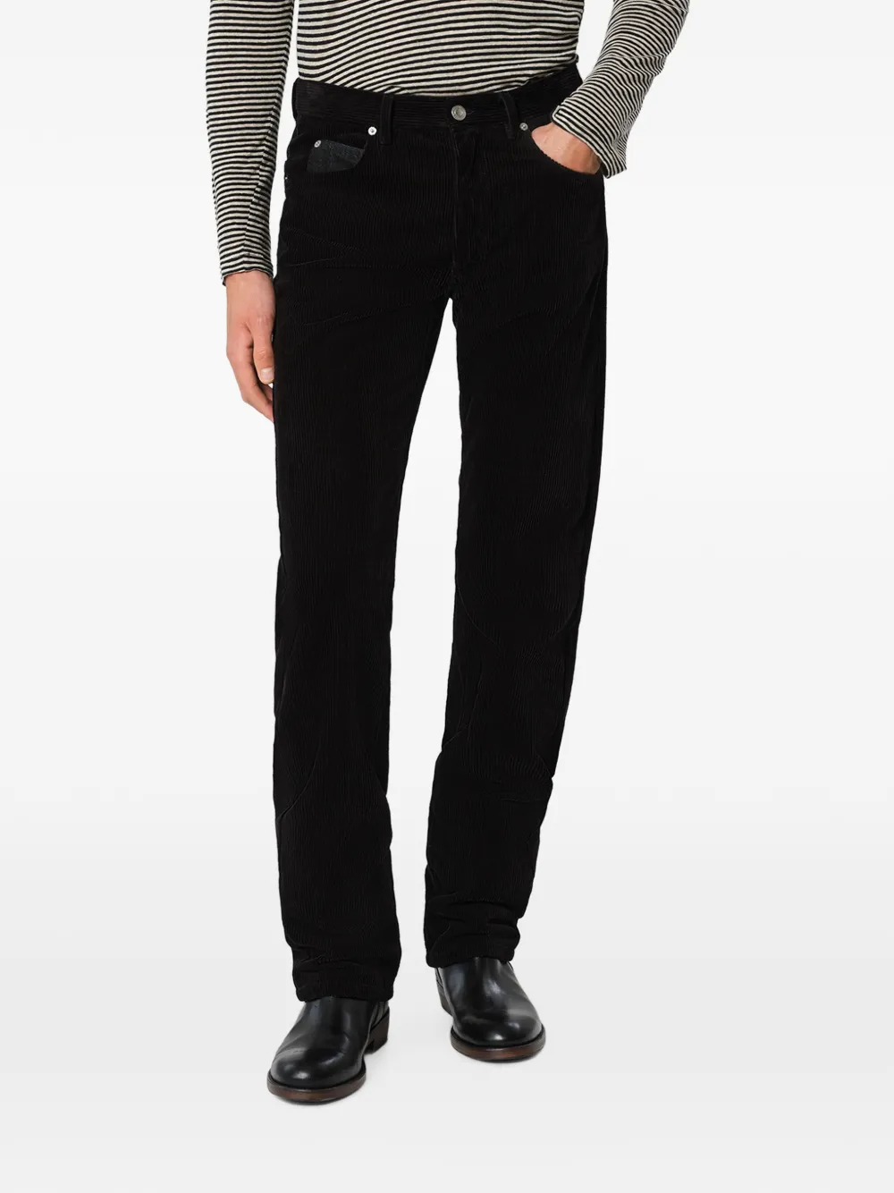 MARANT Jude broek met ribfluwelen vlakken Zwart