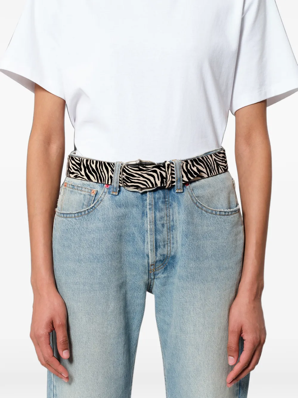 ISABEL MARANT Lapae leren riem Beige