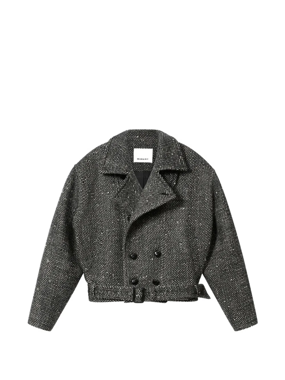 MARANT Ethan herringbone-pattern belted coat