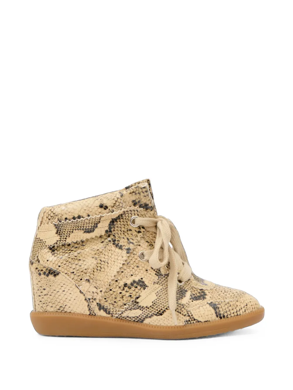 ISABEL MARANT Bobby snakeskin-effect leather sneakers - Toni neutri