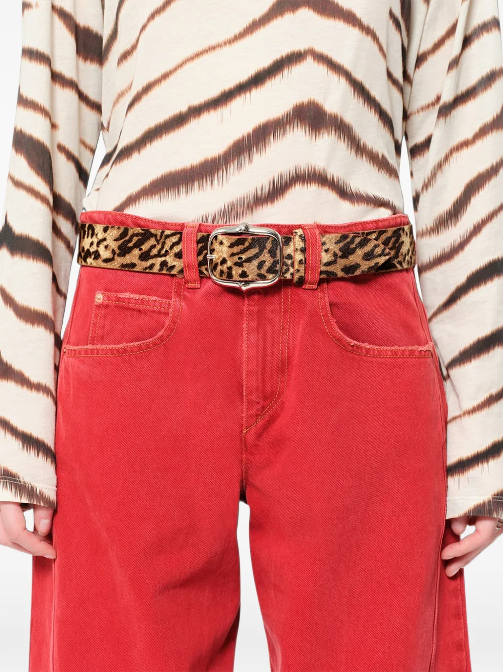 ISABEL MARANT Lapae leren riem Bruin