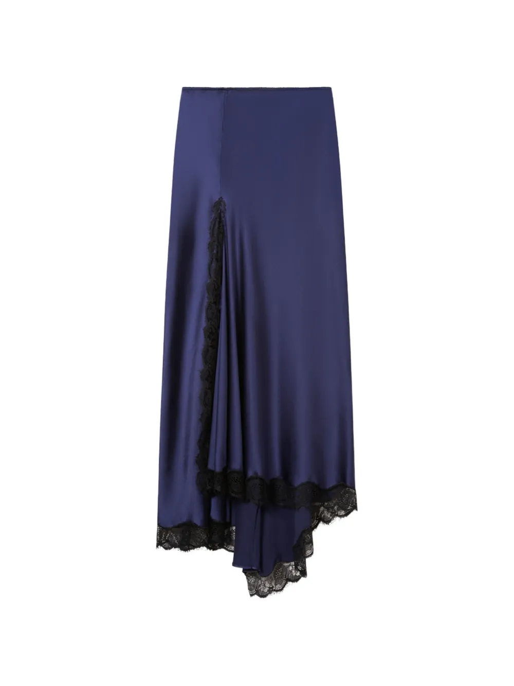 ISABEL MARANT Alexandra silk satin skirt with lace detail - Blu