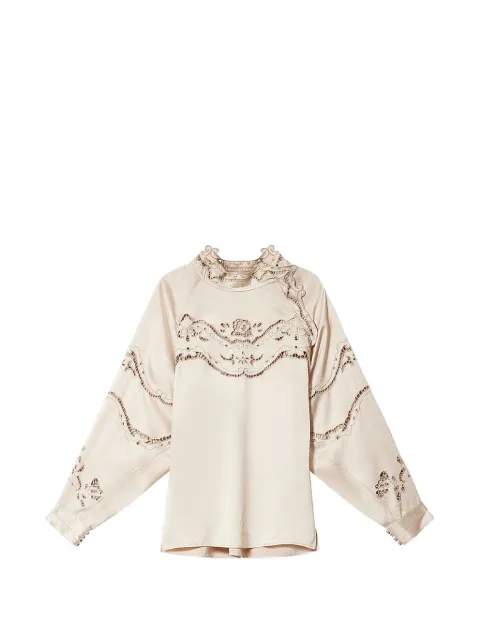 ISABEL MARANT Enelia silk satin broderie anglaise blouse