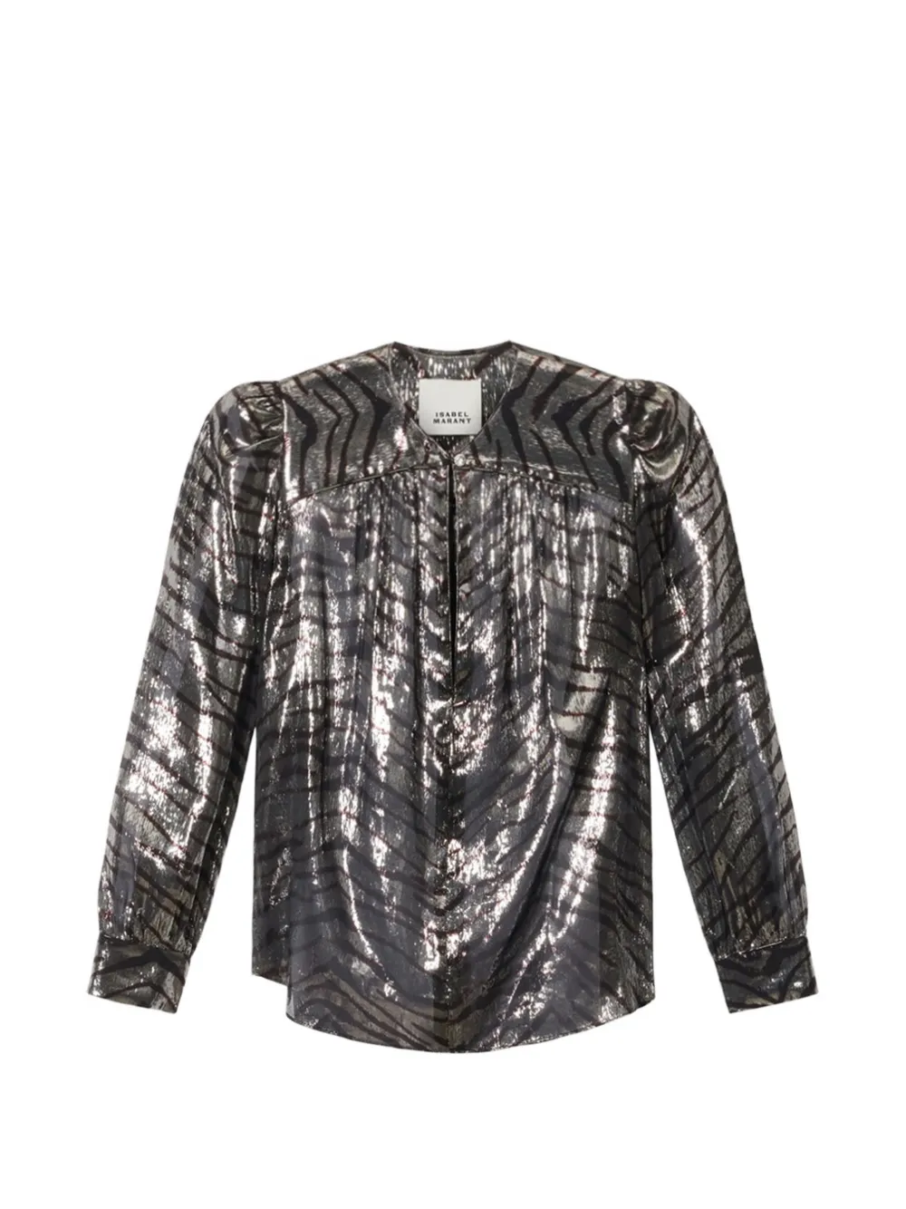 ISABEL MARANT Farali silk top - Argento