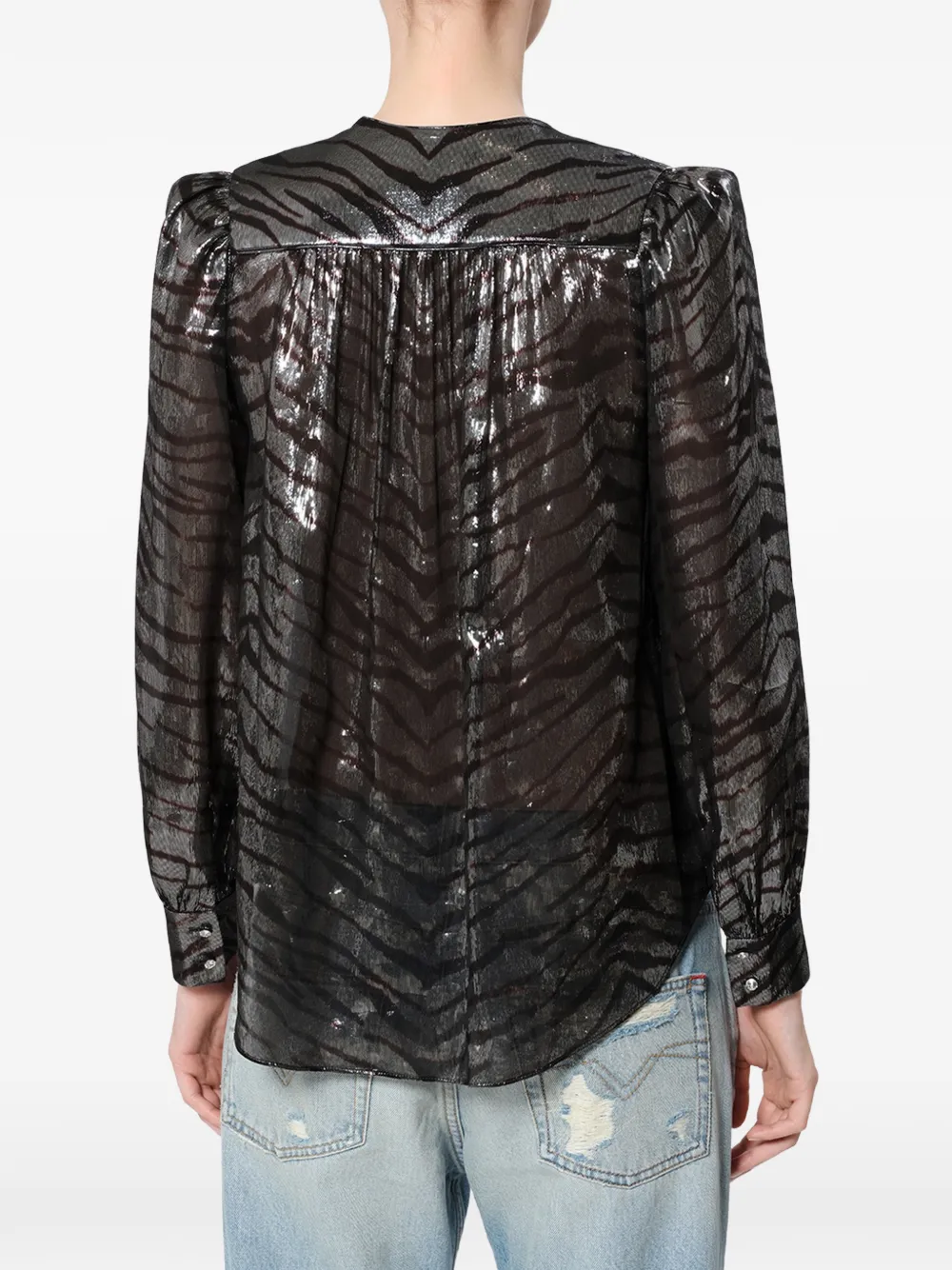 ISABEL MARANT Farali zijden top Zilver