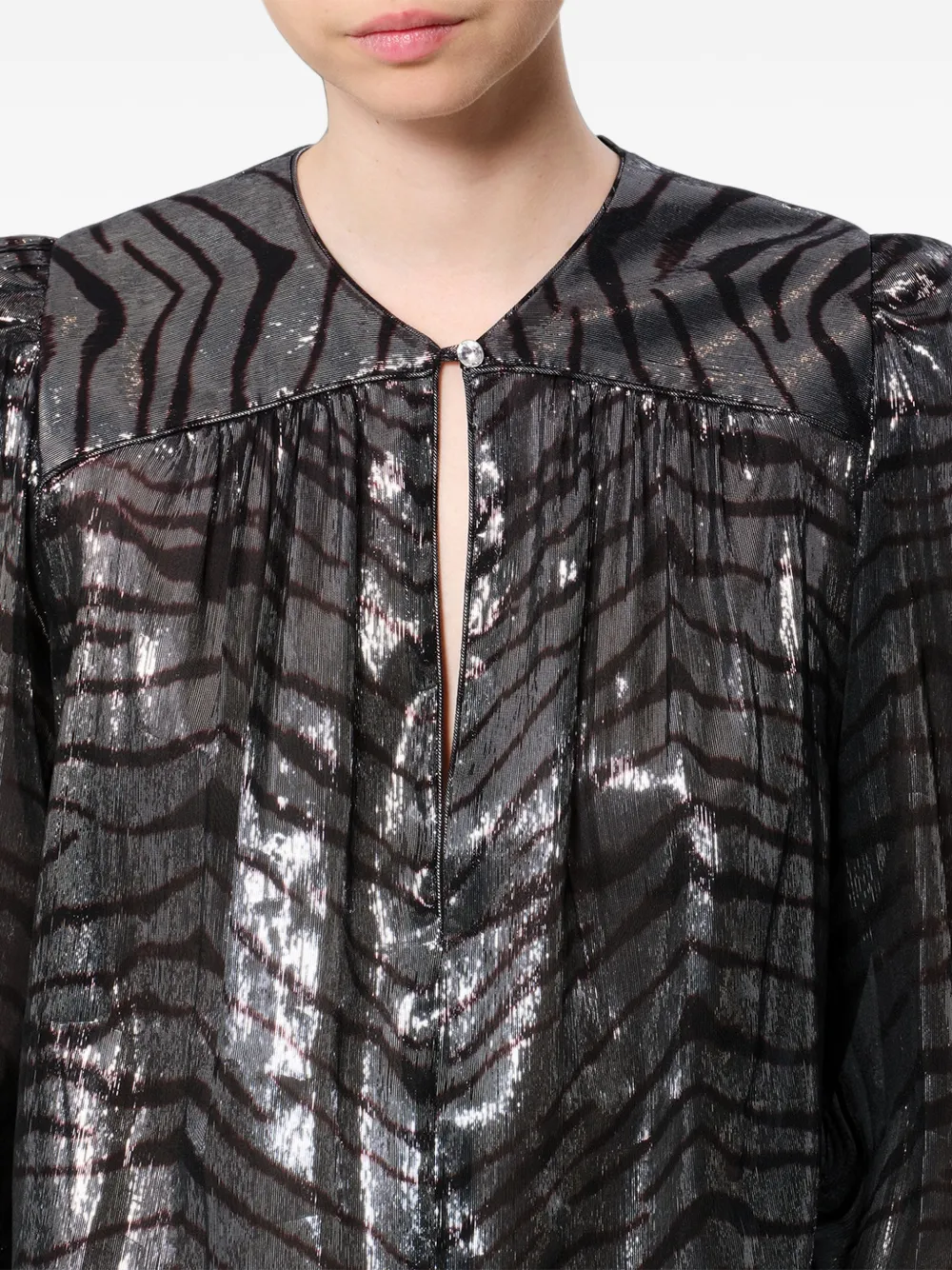 ISABEL MARANT Farali zijden top Zilver