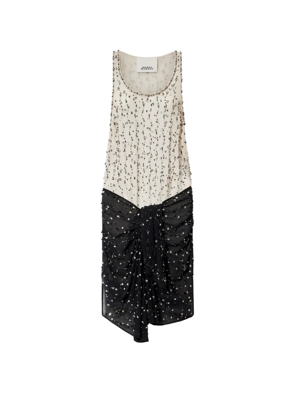 ISABEL MARANT Milea sequin-embellished knotted mini dress - Nero