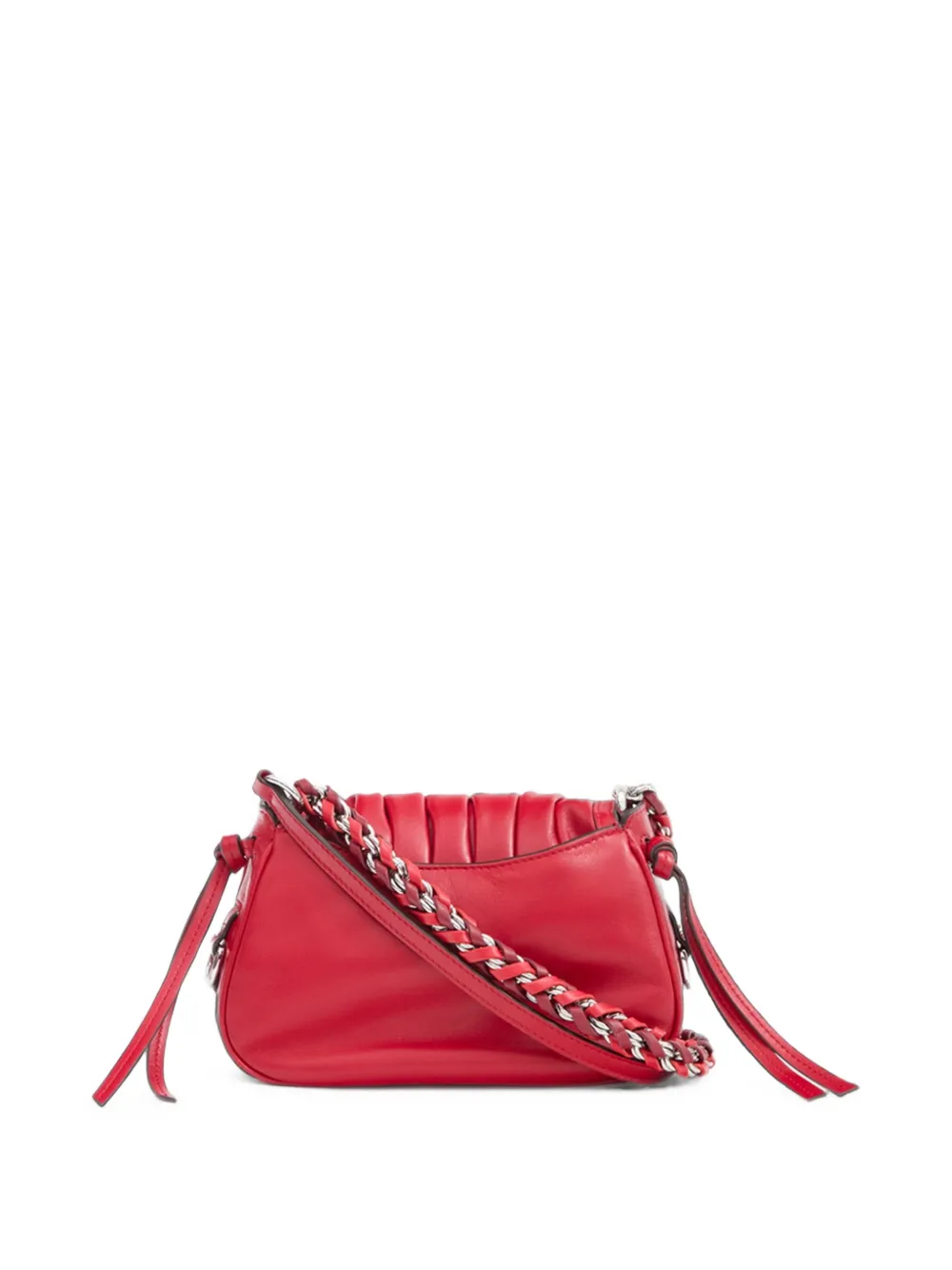 ISABEL MARANT Bolton leren schoudertas met ruches Rood