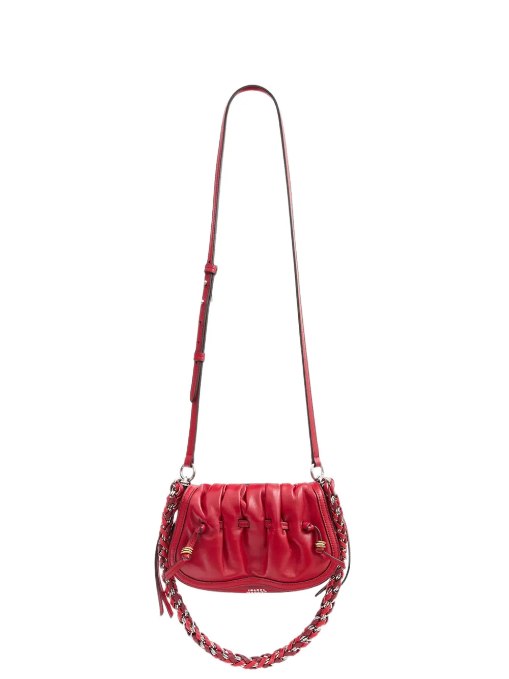 ISABEL MARANT Bolton ruched leather shoulder bag - Rosso