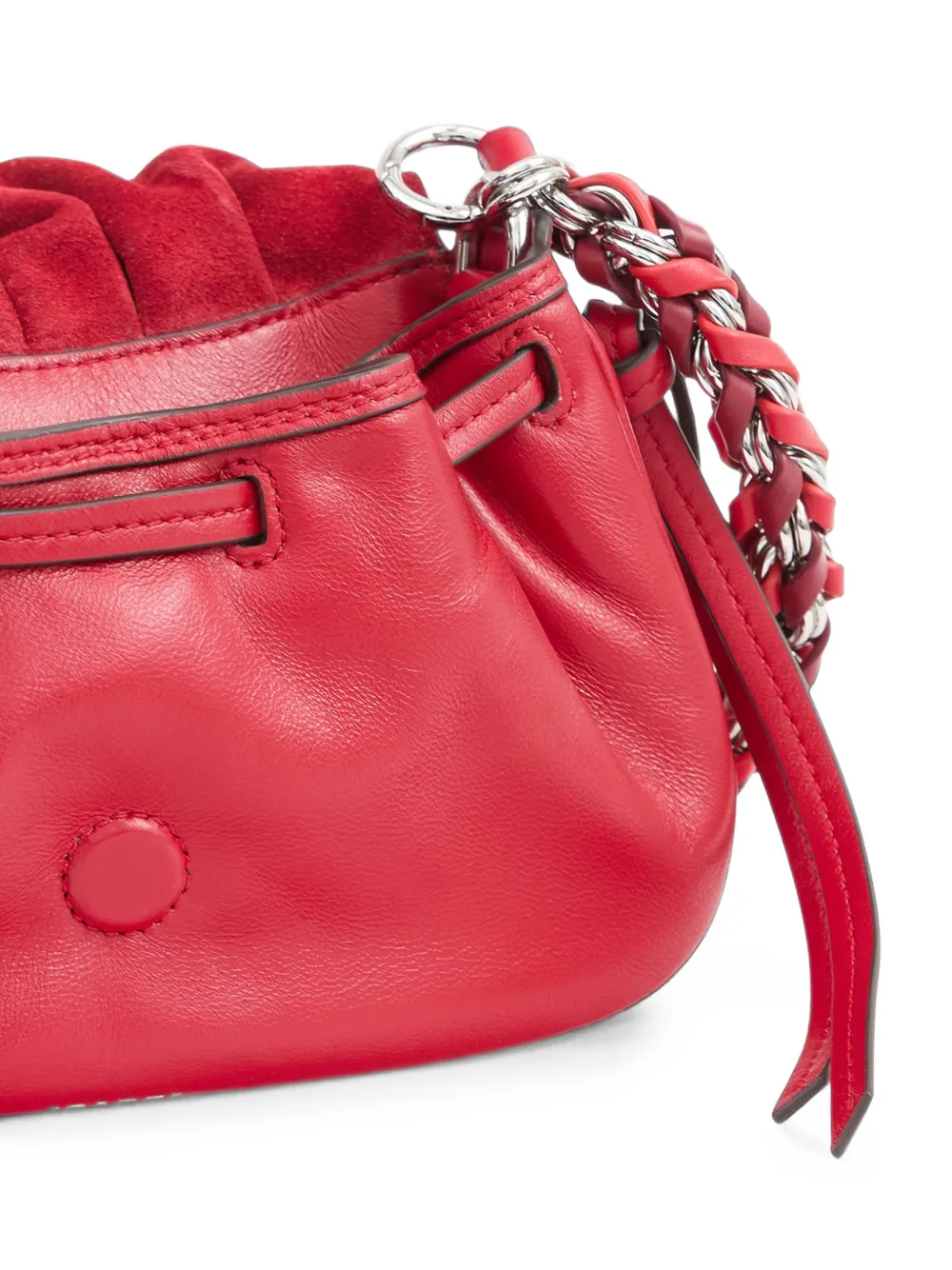 ISABEL MARANT Bolton leren schoudertas met ruches Rood