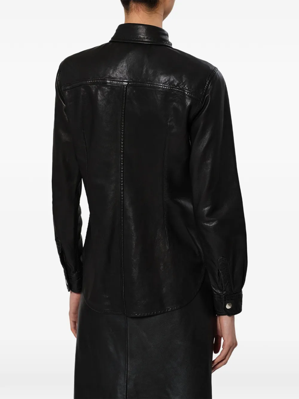 ISABEL MARANT Valdy blouse met dubbele rij knopen Zwart