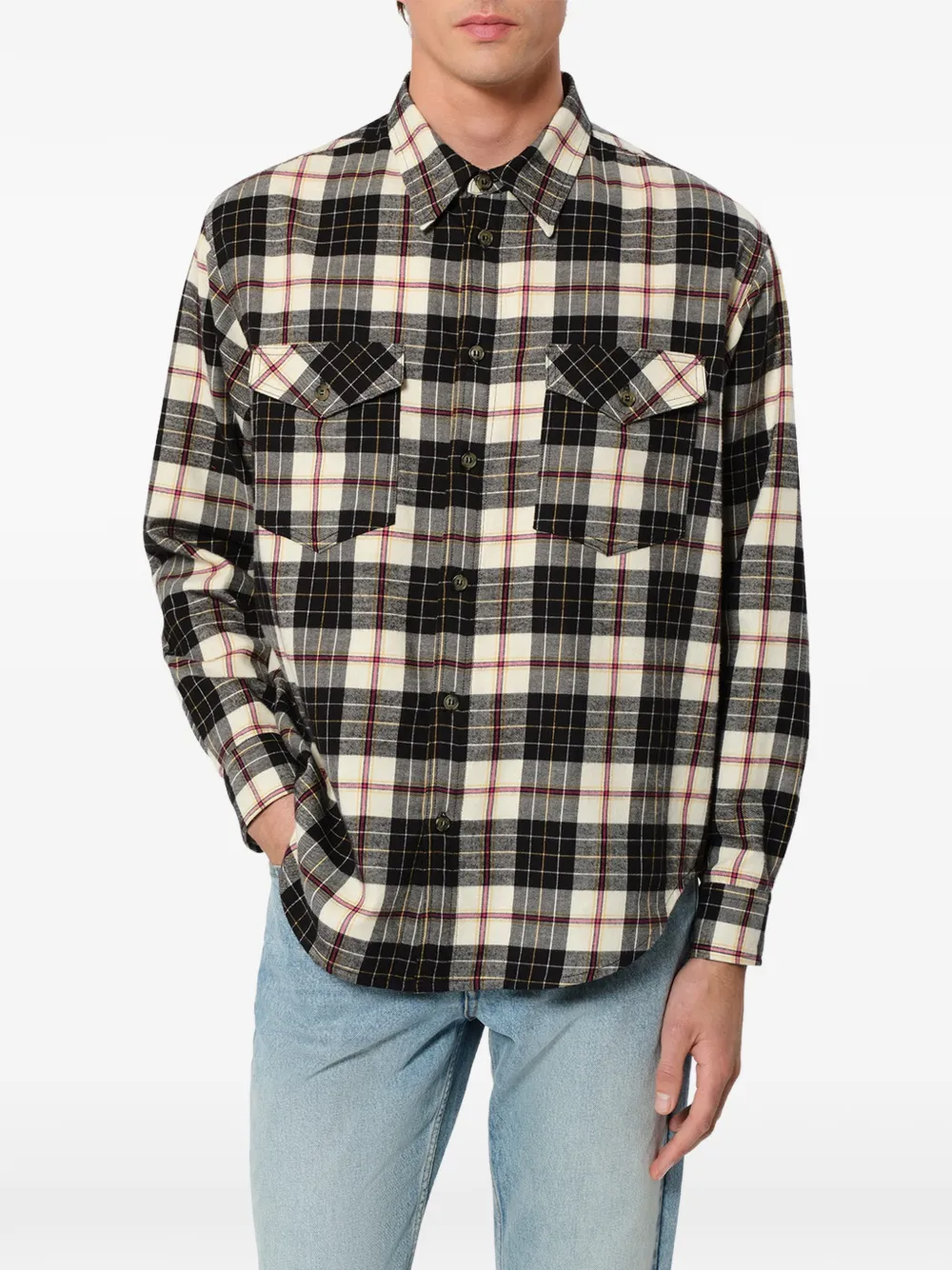 MARANT Saul geruit overhemd Beige