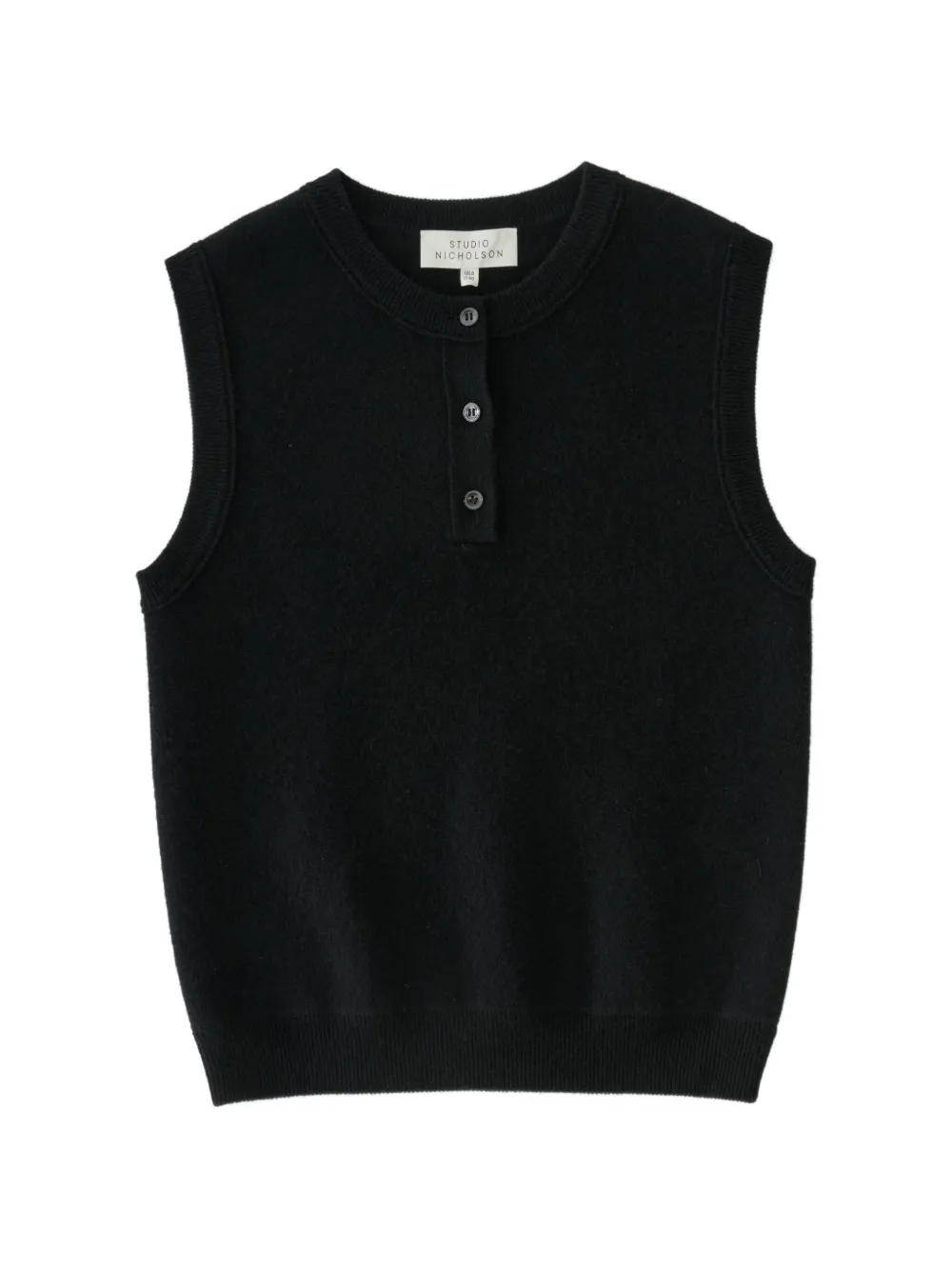 Studio Nicholson Gilet Aurel con mezza falsatura - Nero